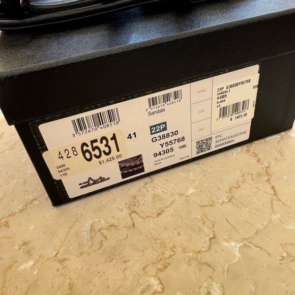 Chanel flat sandals size 41 black leather rope - Picture 3 of 7